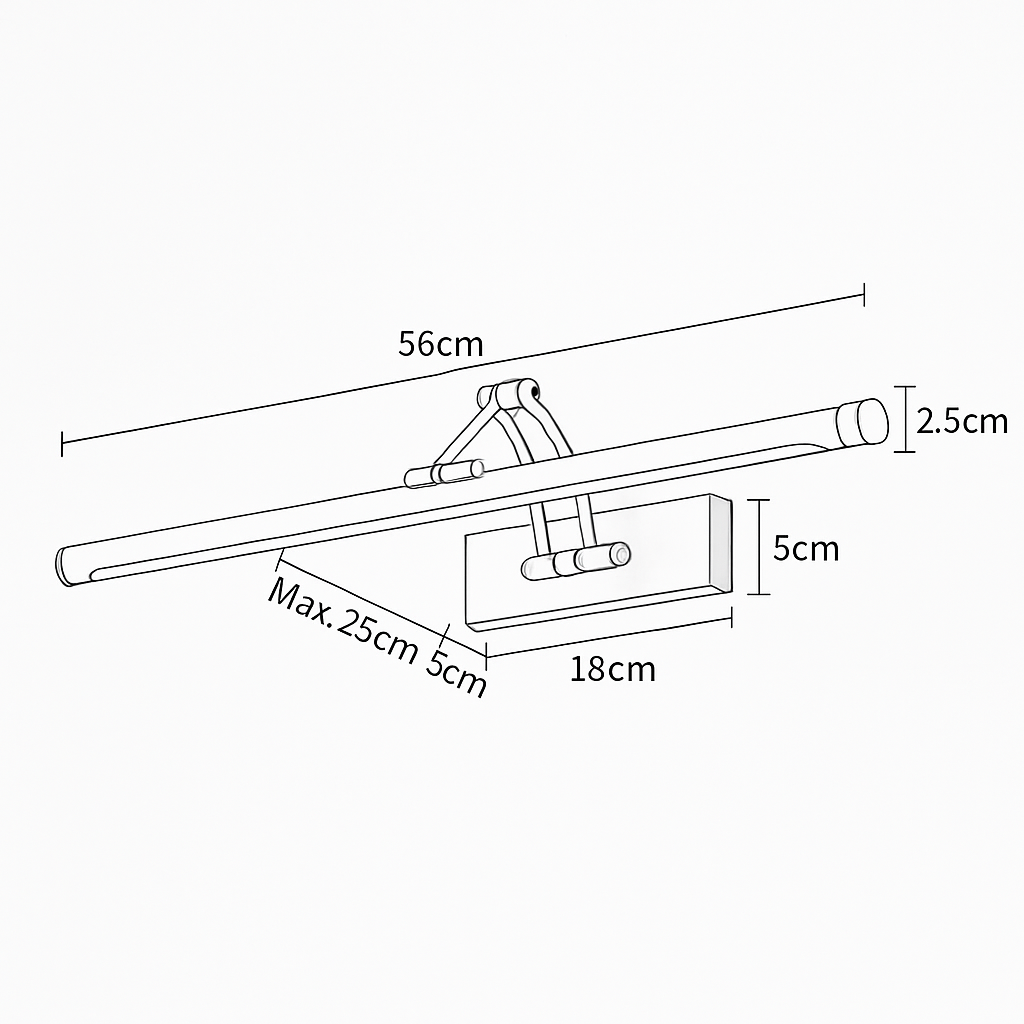 Applique murale LED longue pour miroir de salle de bain