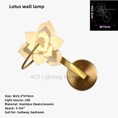 applique murale à led lotus pour décoration intérieure moderne