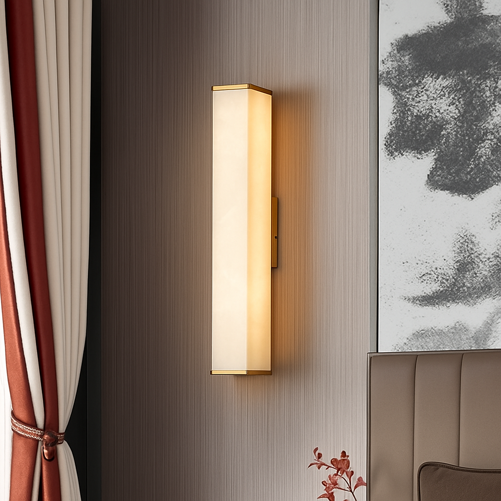 applique murale led marbre moderne en cuivre naturel