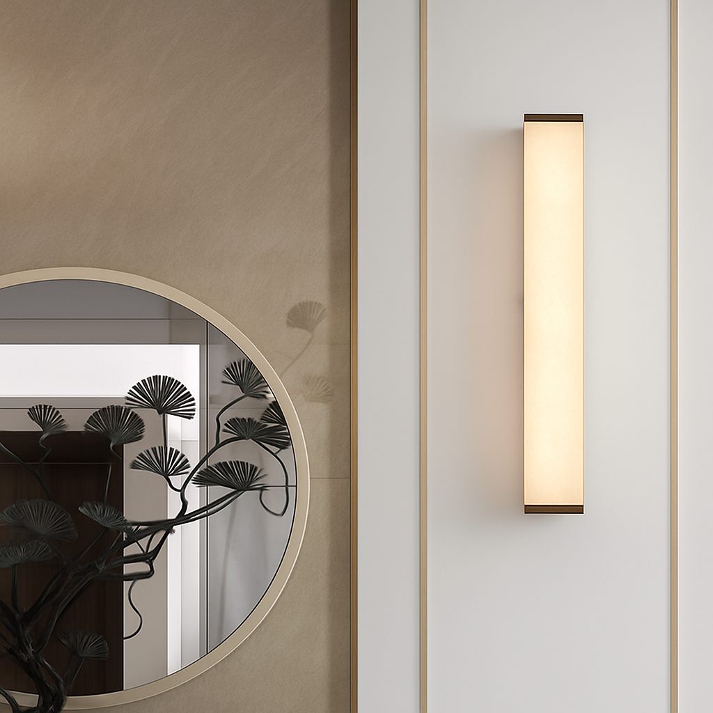 applique murale led marbre moderne en cuivre naturel