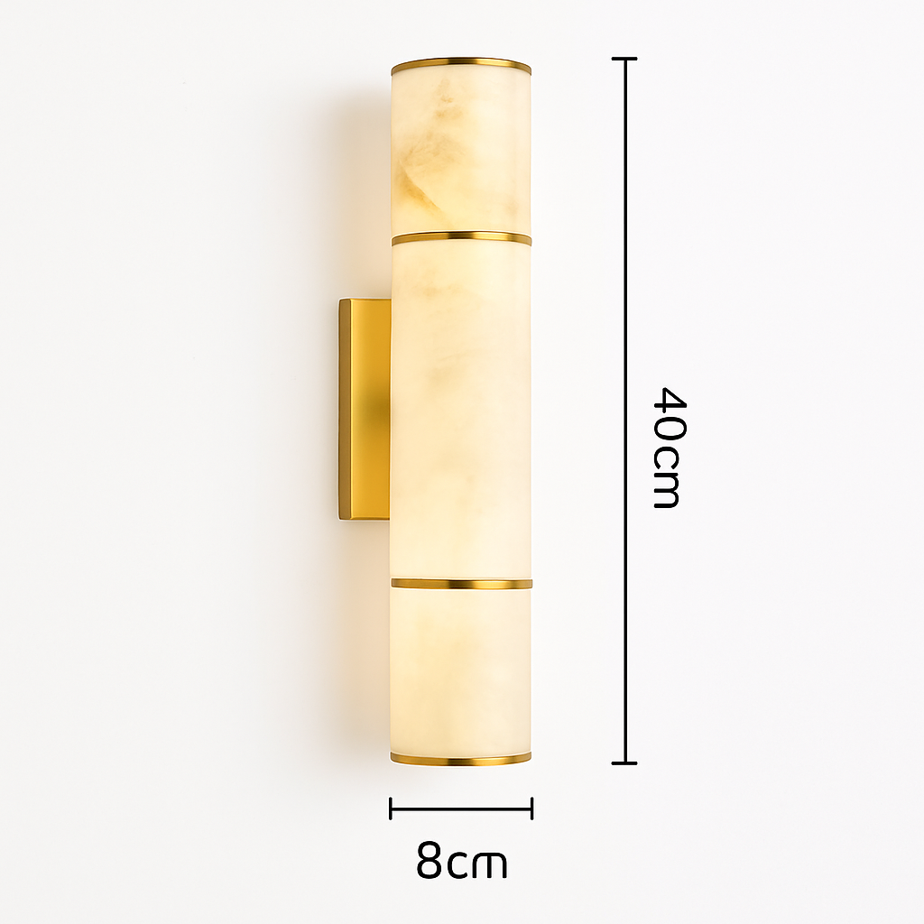 applique murale led marbre moderne en cuivre naturel