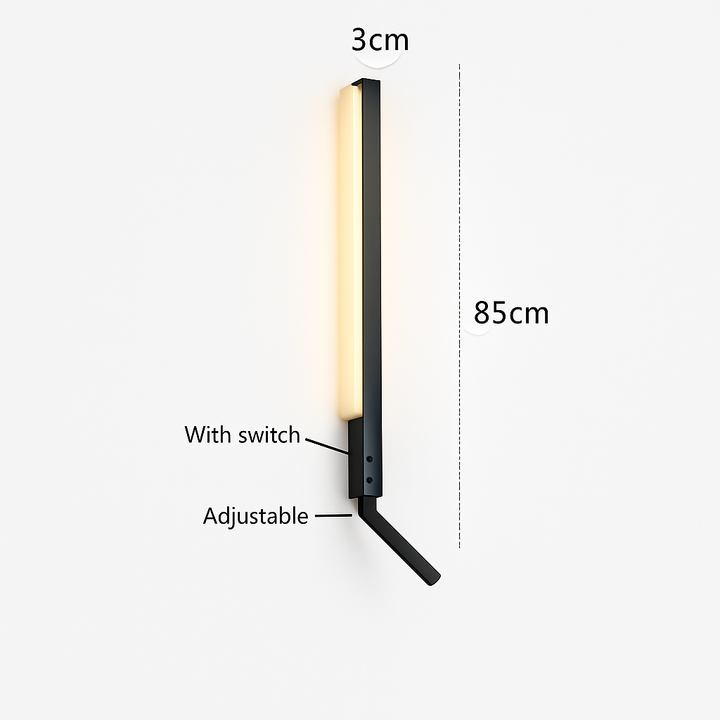 applique murale led minimaliste avec interrupteur angle réglable 3000k