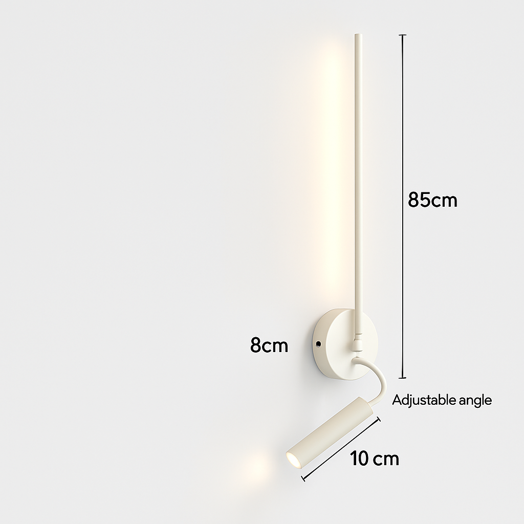 applique murale led minimaliste avec interrupteur angle réglable 3000k