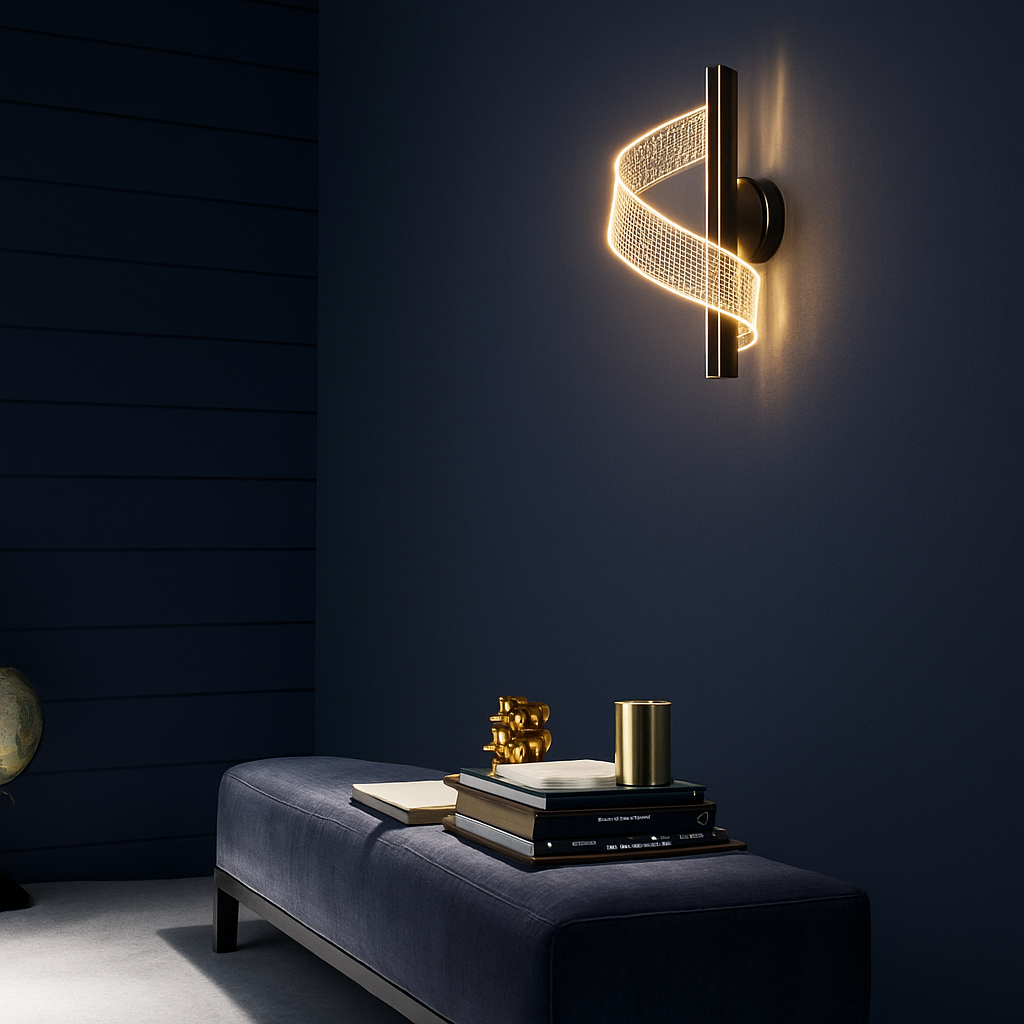 Applique murale LED minimaliste avec lumière ondulé Steal