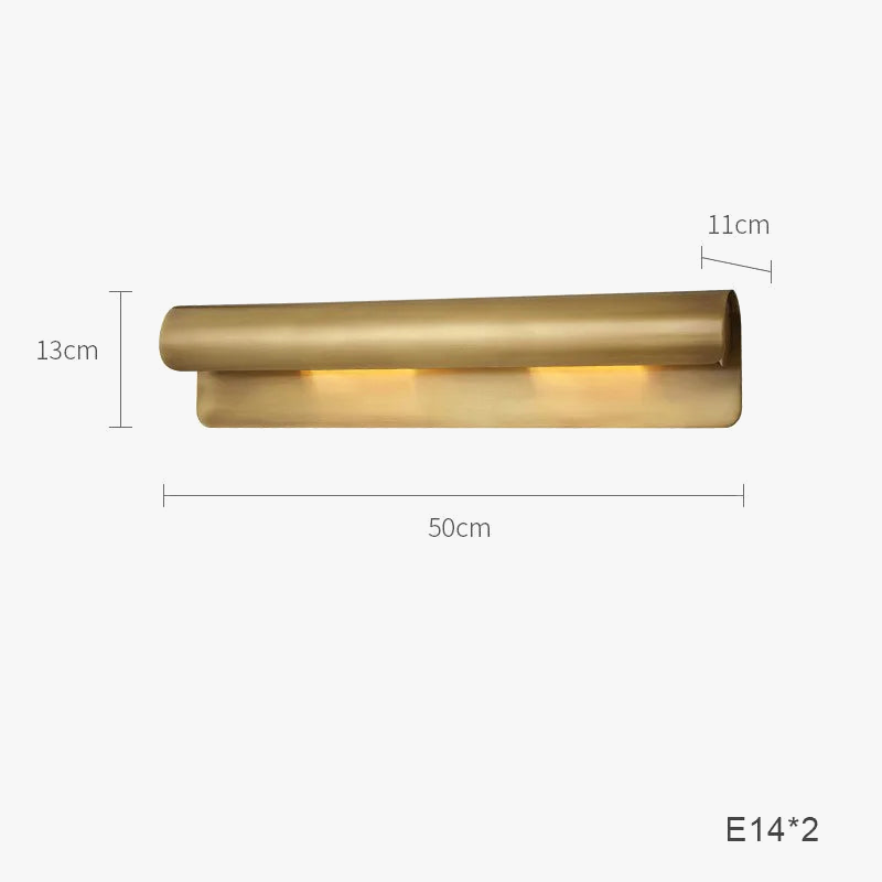 applique murale led minimaliste industrielle en laiton brossé