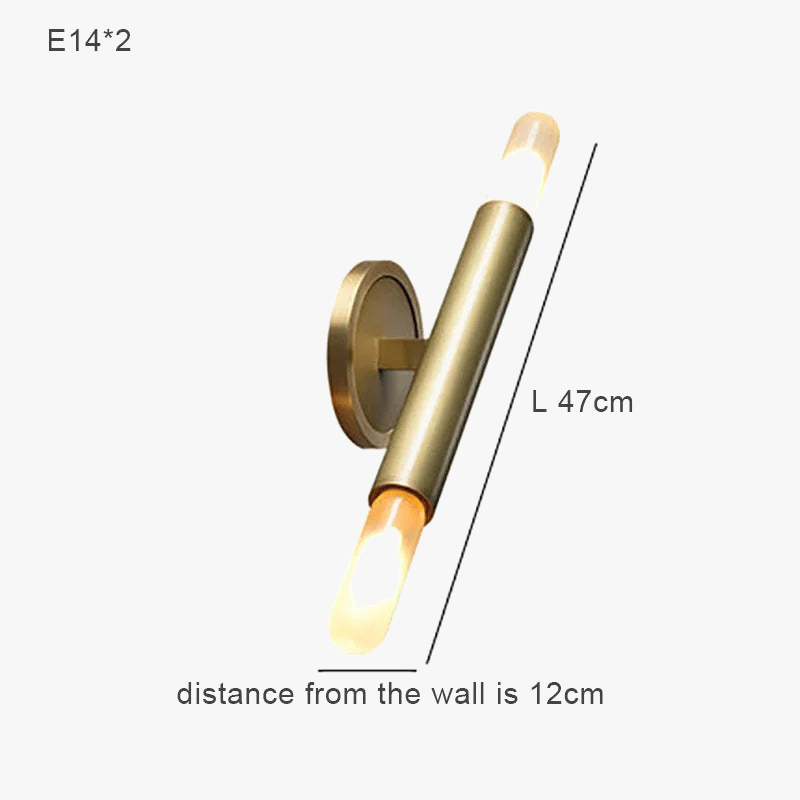 applique murale led minimaliste industrielle en laiton brossé