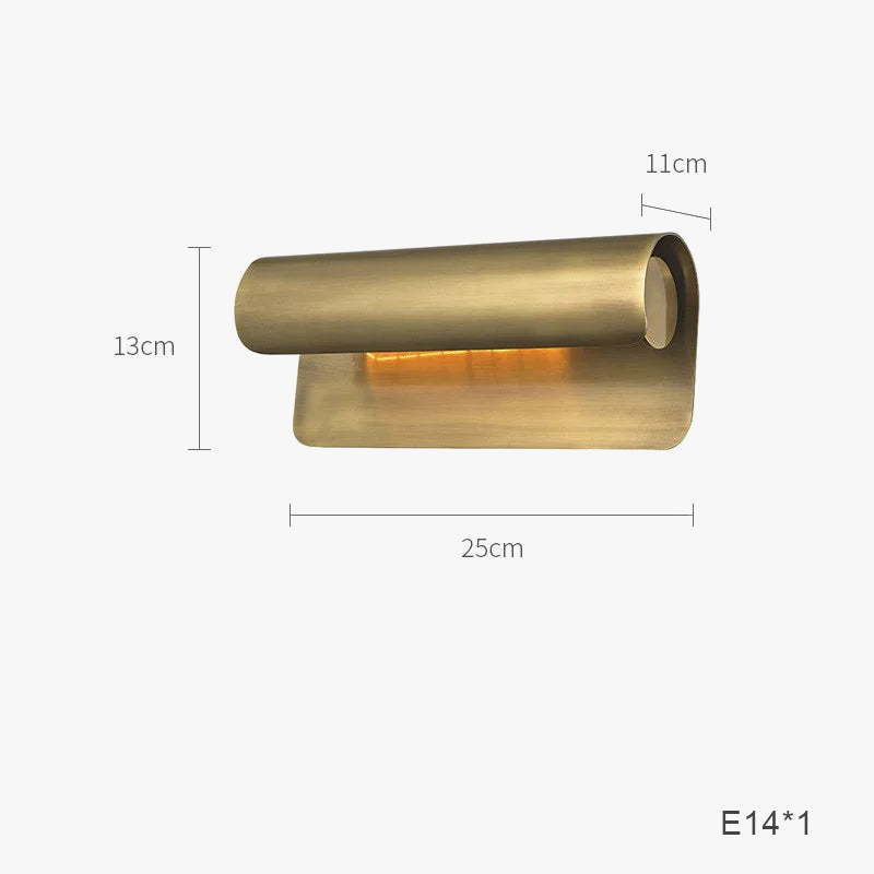 applique murale led minimaliste moderne en laiton brossé