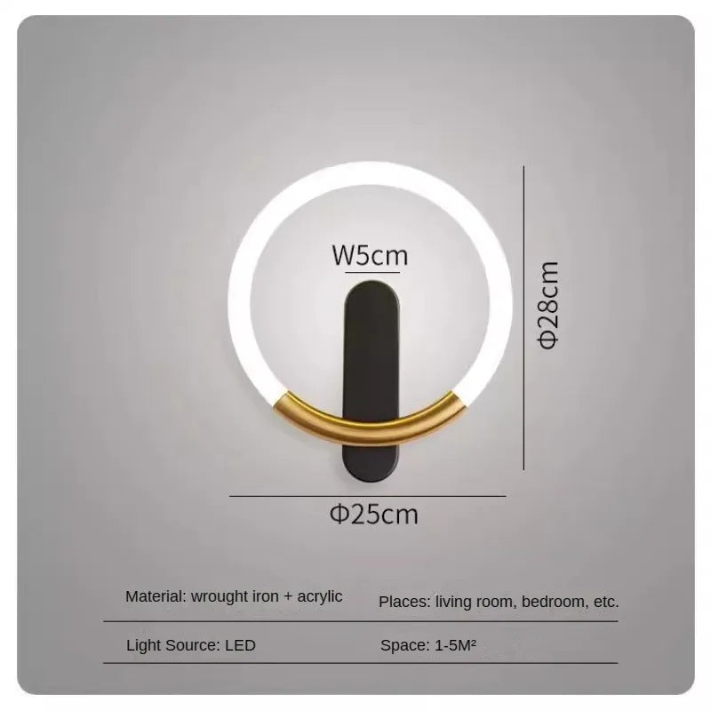 Applique murale led minimaliste moderne pour éclairage intérieur