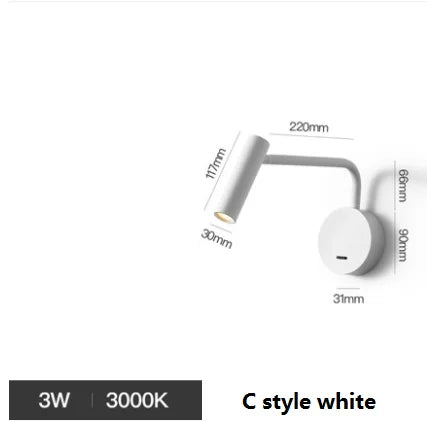 applique murale led minimaliste rotative pour éclairage réglable