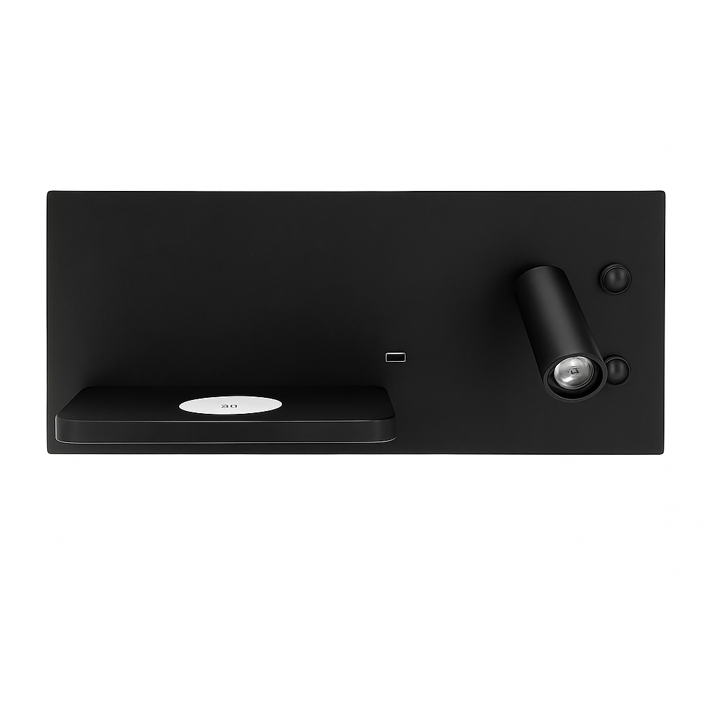 applique murale led moderne avec chargeur sans fil et rétro-éclairage usb