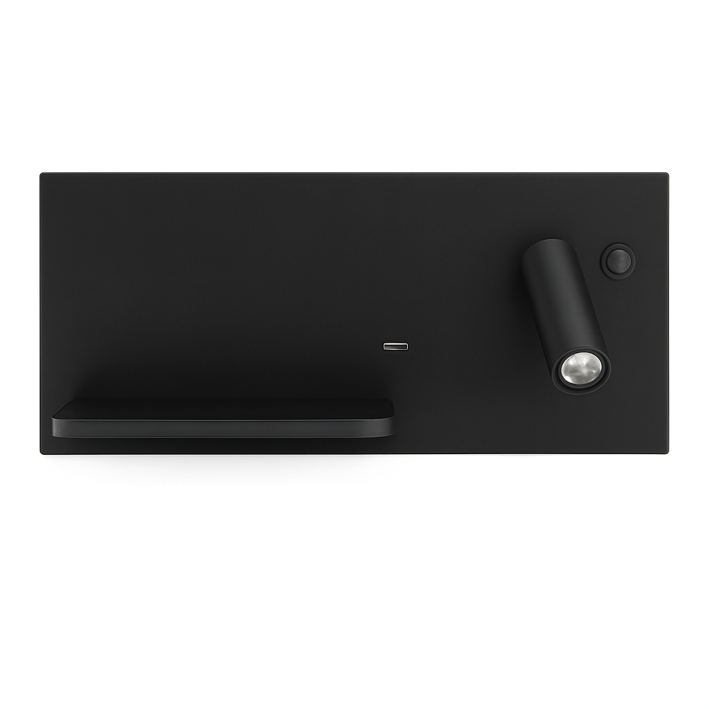 applique murale led moderne avec chargeur sans fil et rétro-éclairage usb