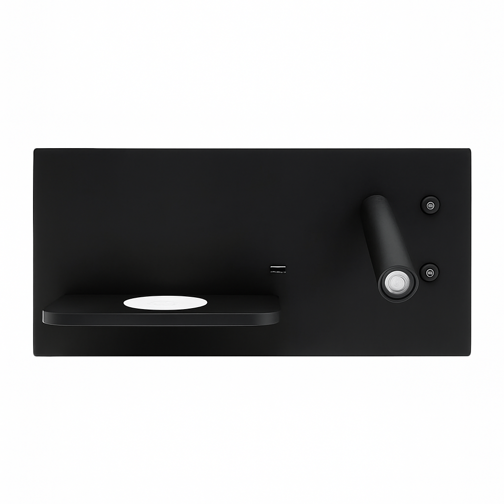 applique murale led moderne avec chargeur sans fil et rétro-éclairage usb