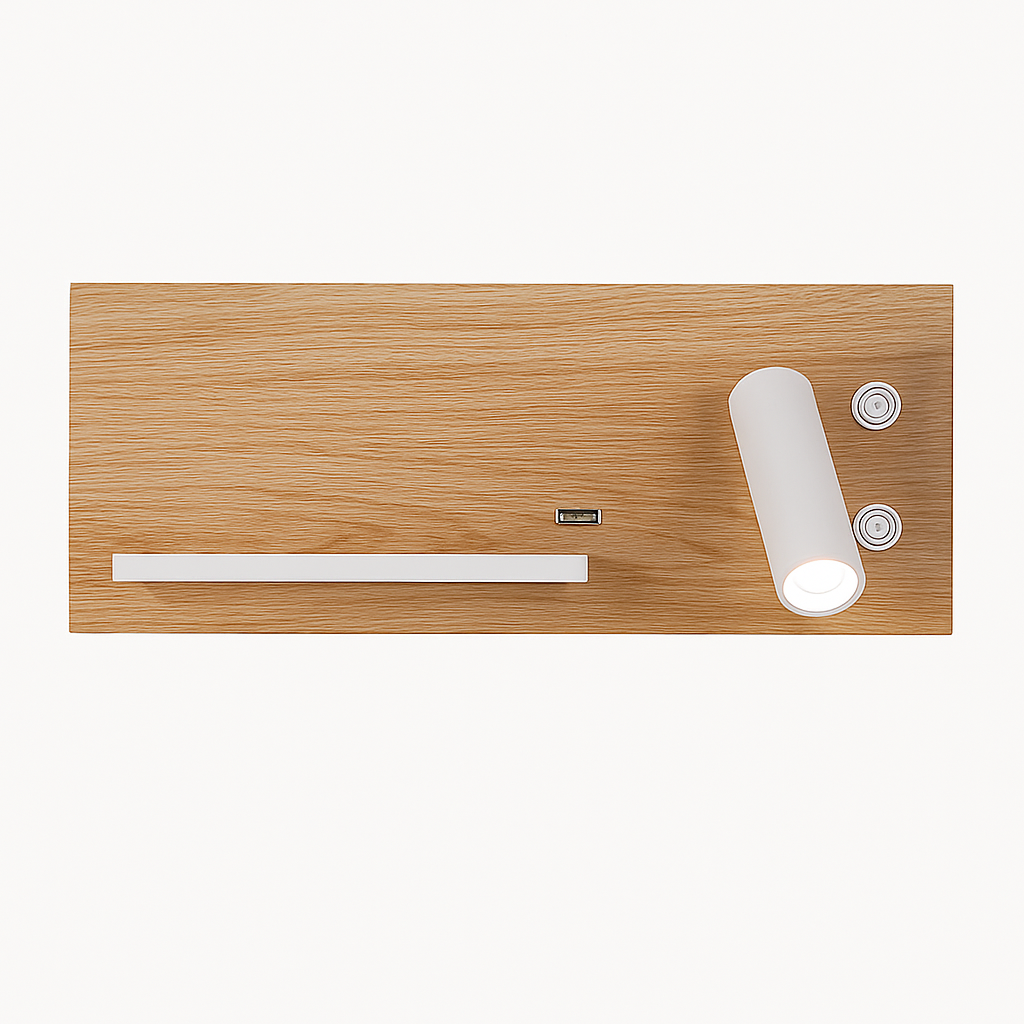 applique murale led moderne avec chargeur sans fil et rétro-éclairage usb