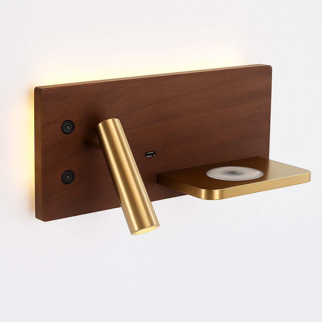 applique murale led moderne avec chargeur sans fil pour décoration intérieure