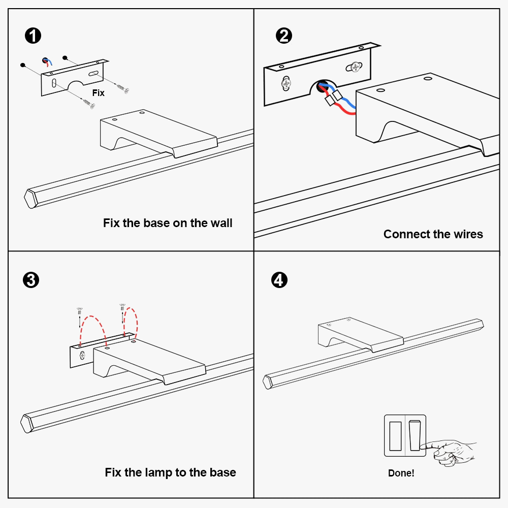 applique murale à led moderne avec intensité variable pour intérieur
