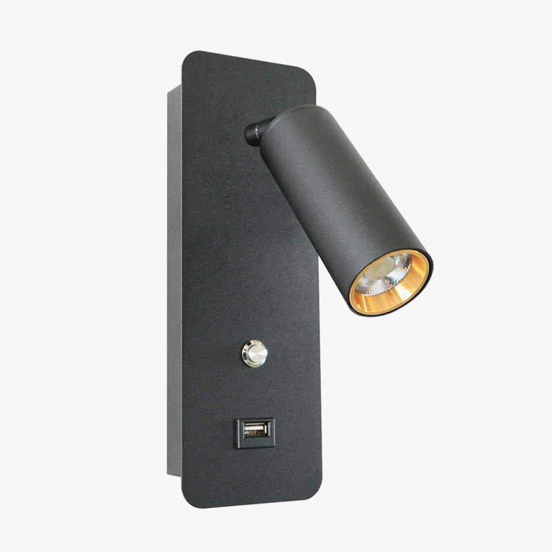applique murale led moderne avec rotation et charge usb