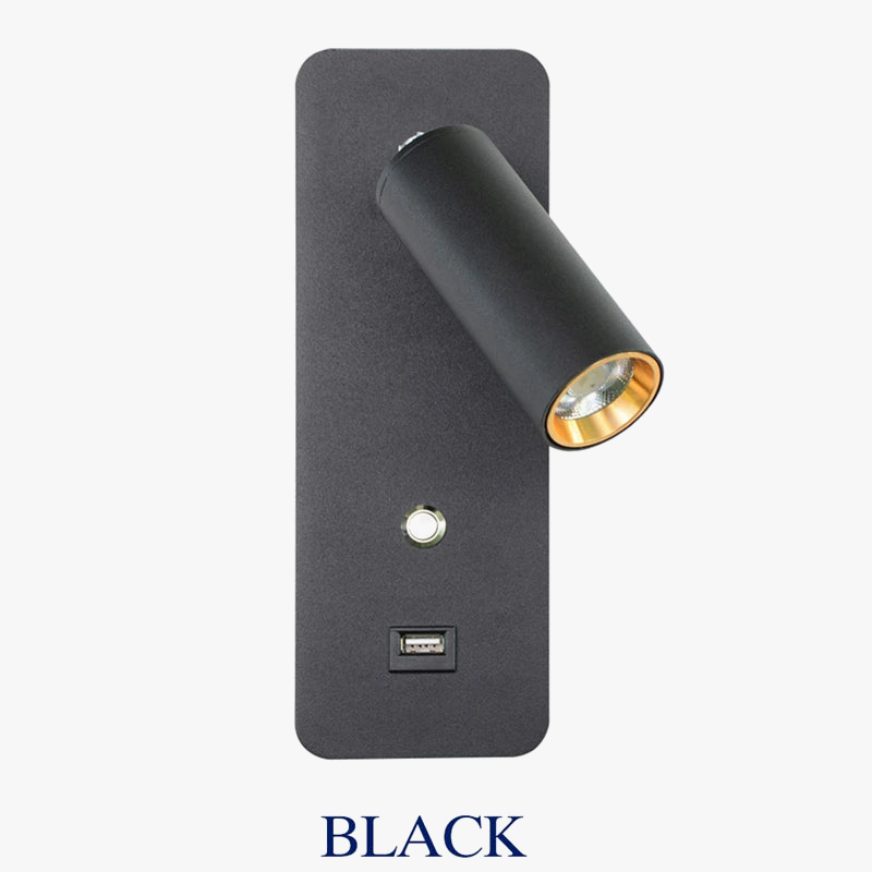 applique murale led moderne avec rotation et charge usb
