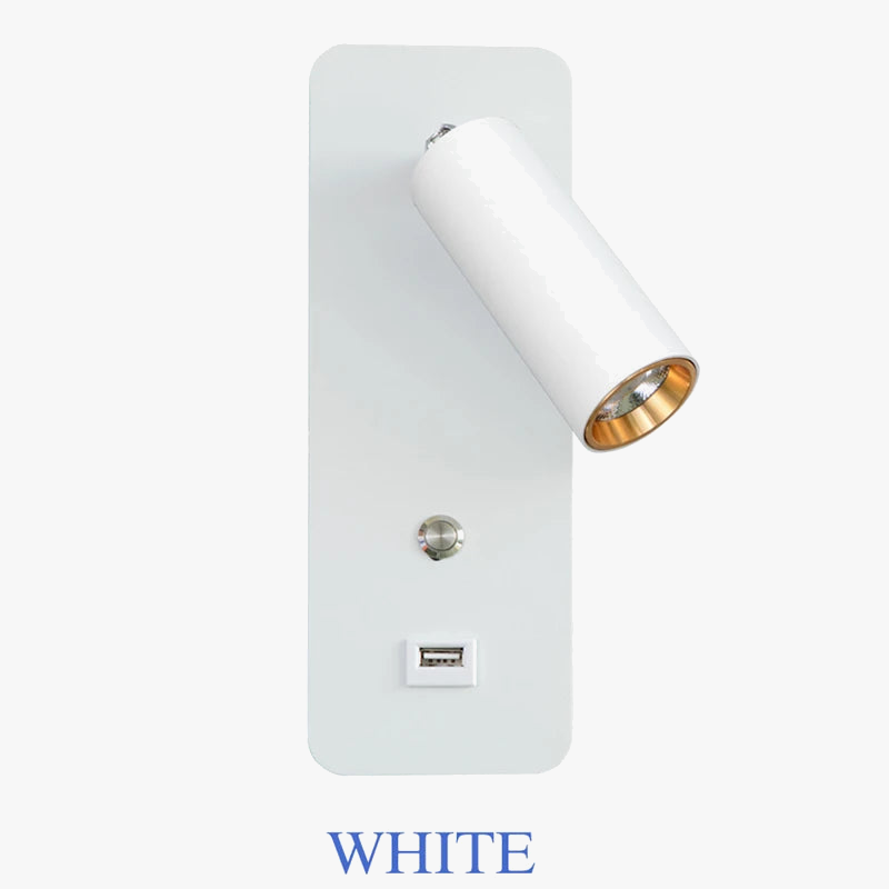 applique murale led moderne avec rotation et charge usb
