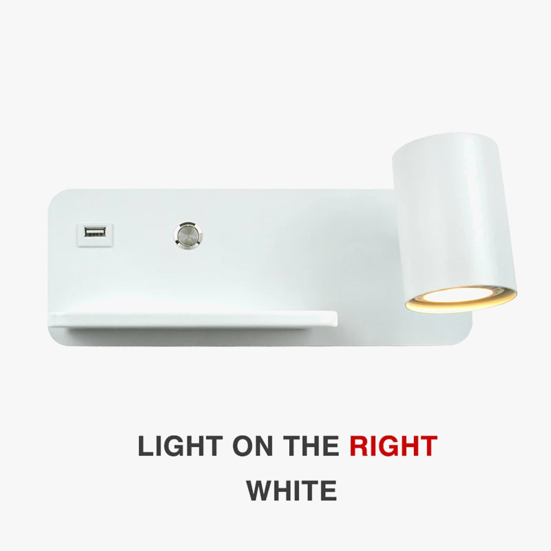 applique murale led moderne avec usb et chargement sans fil