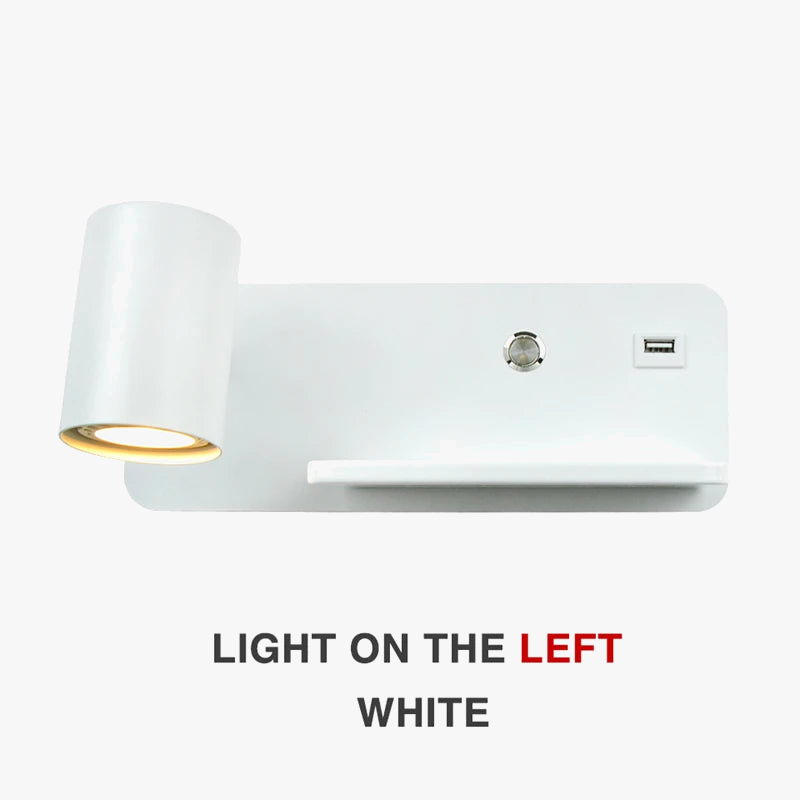 applique murale led moderne avec usb et chargement sans fil