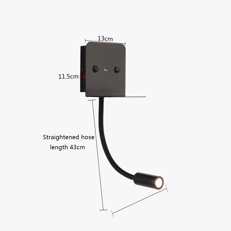 applique murale led moderne avec veilleuse et chargeur usb intégré