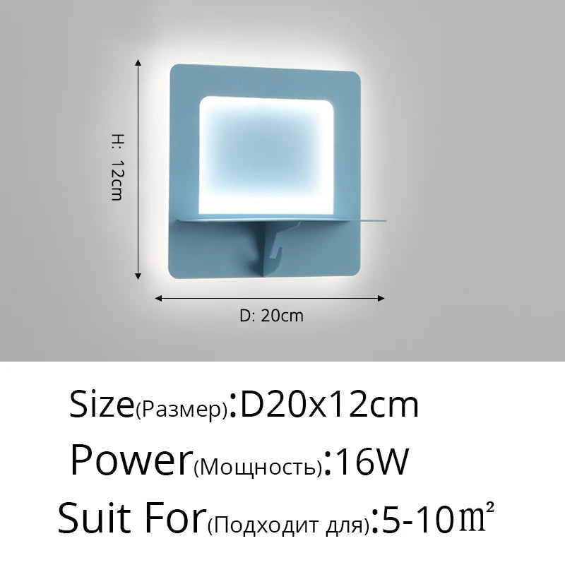 applique murale led moderne économie d'énergie étagère nordique