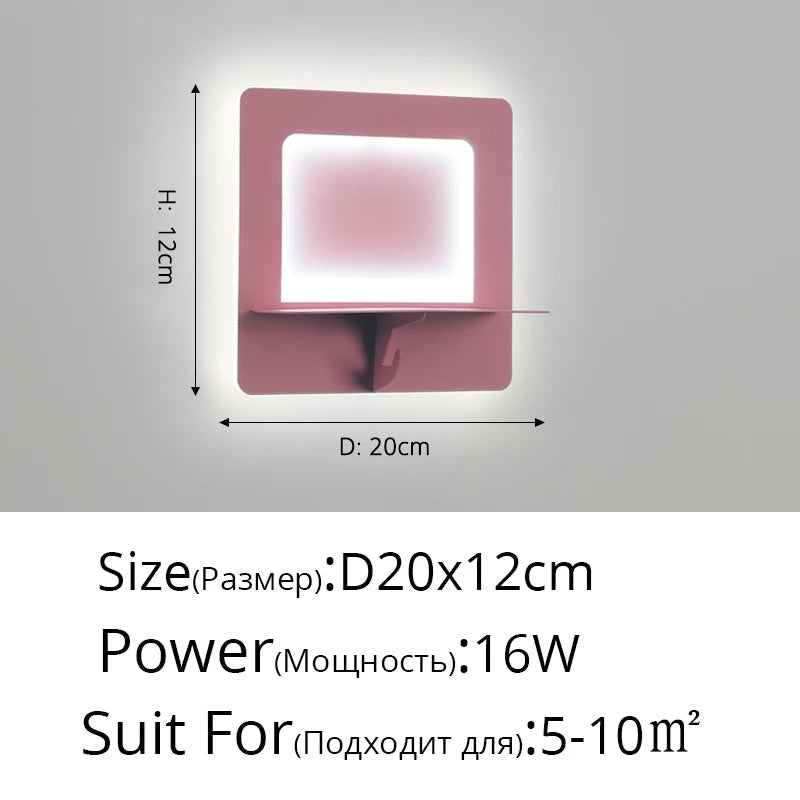 applique murale led moderne économie d'énergie étagère nordique