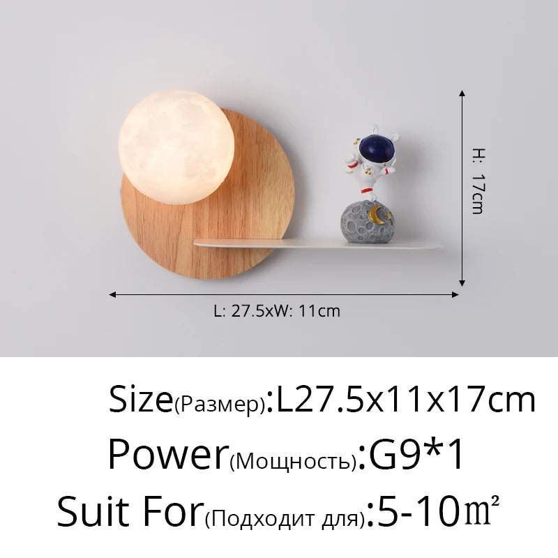 applique murale led moderne créative astronaute pour enfants