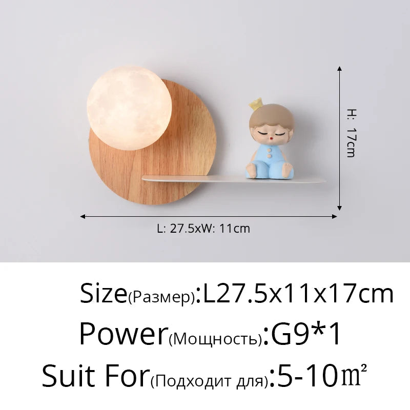 applique murale led moderne créative astronaute pour enfants