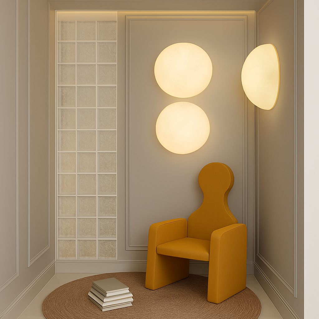 applique murale led moderne demi-cercle décor artistique impression 3d lunaire