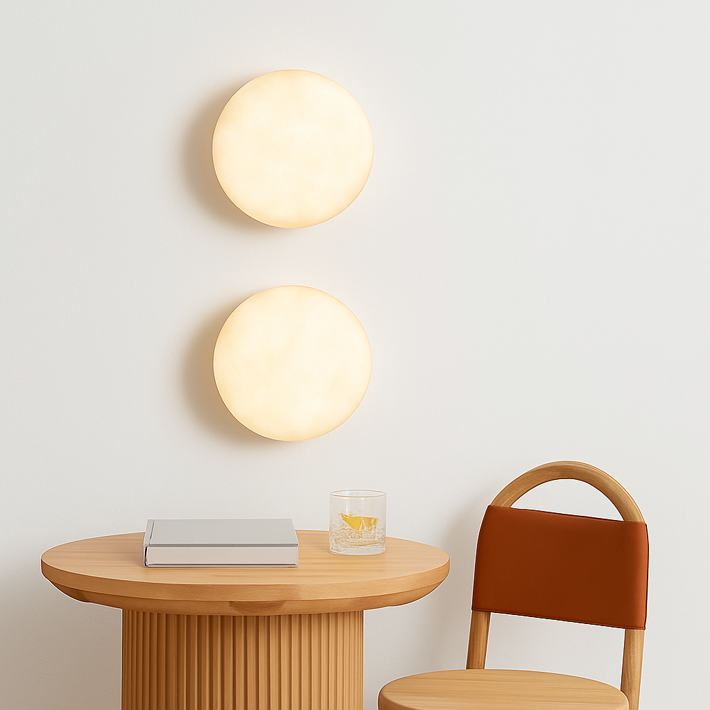 applique murale led moderne demi-cercle décor artistique impression 3d lunaire