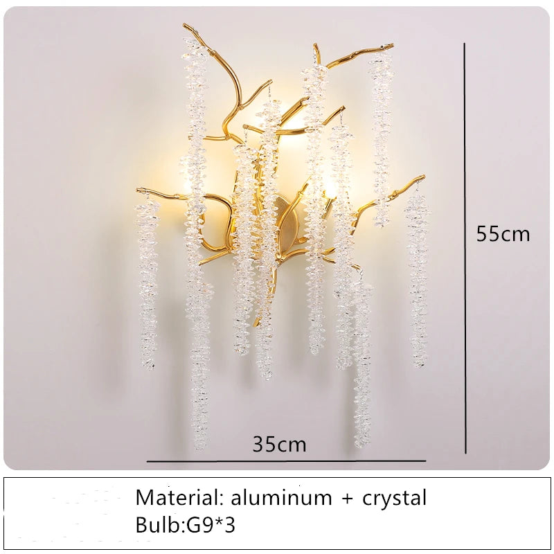 applique murale led moderne design art déco branches de fleurs de cerisier