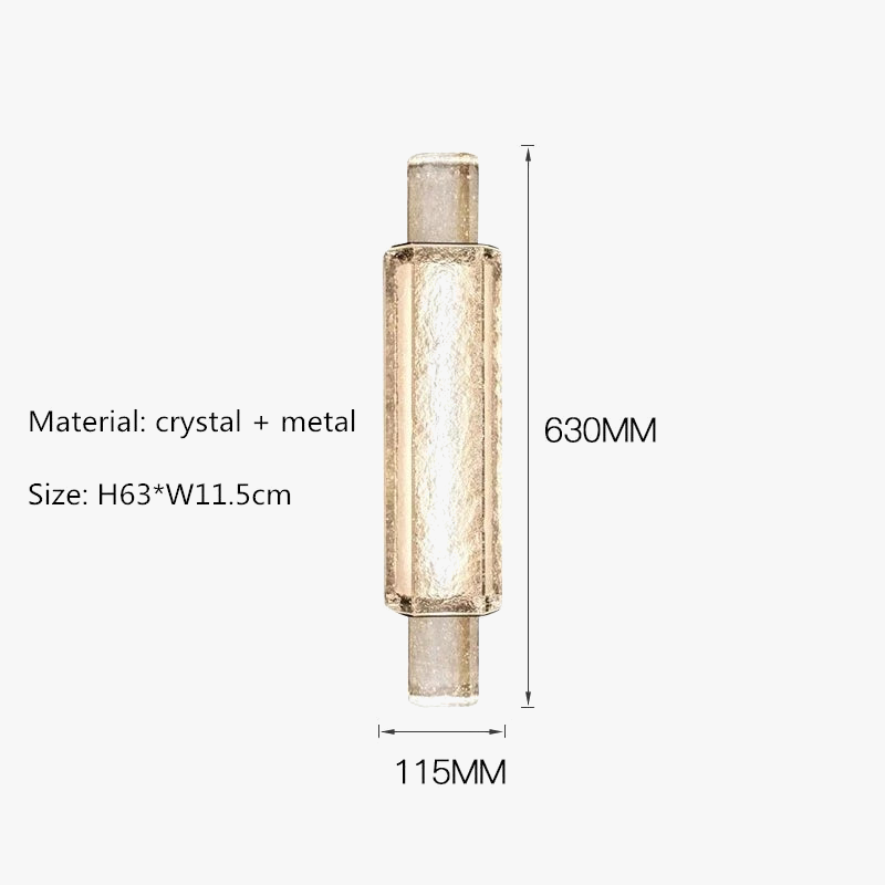 applique murale led moderne design en cristal transparent pour intérieur