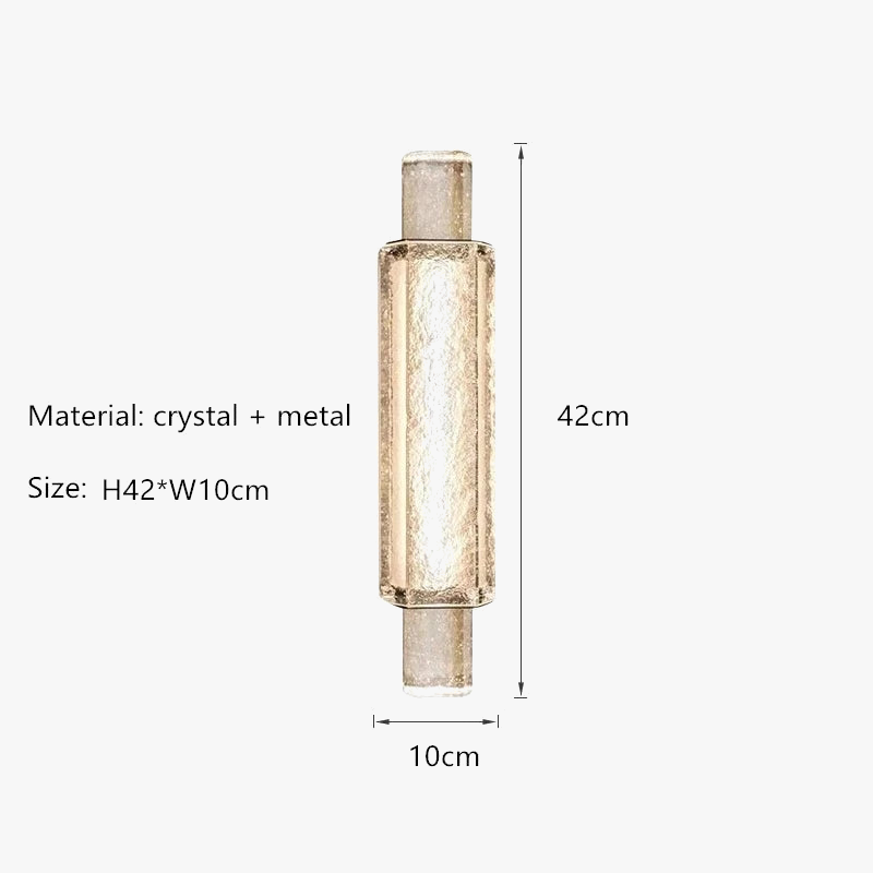applique murale led moderne design en cristal transparent pour intérieur