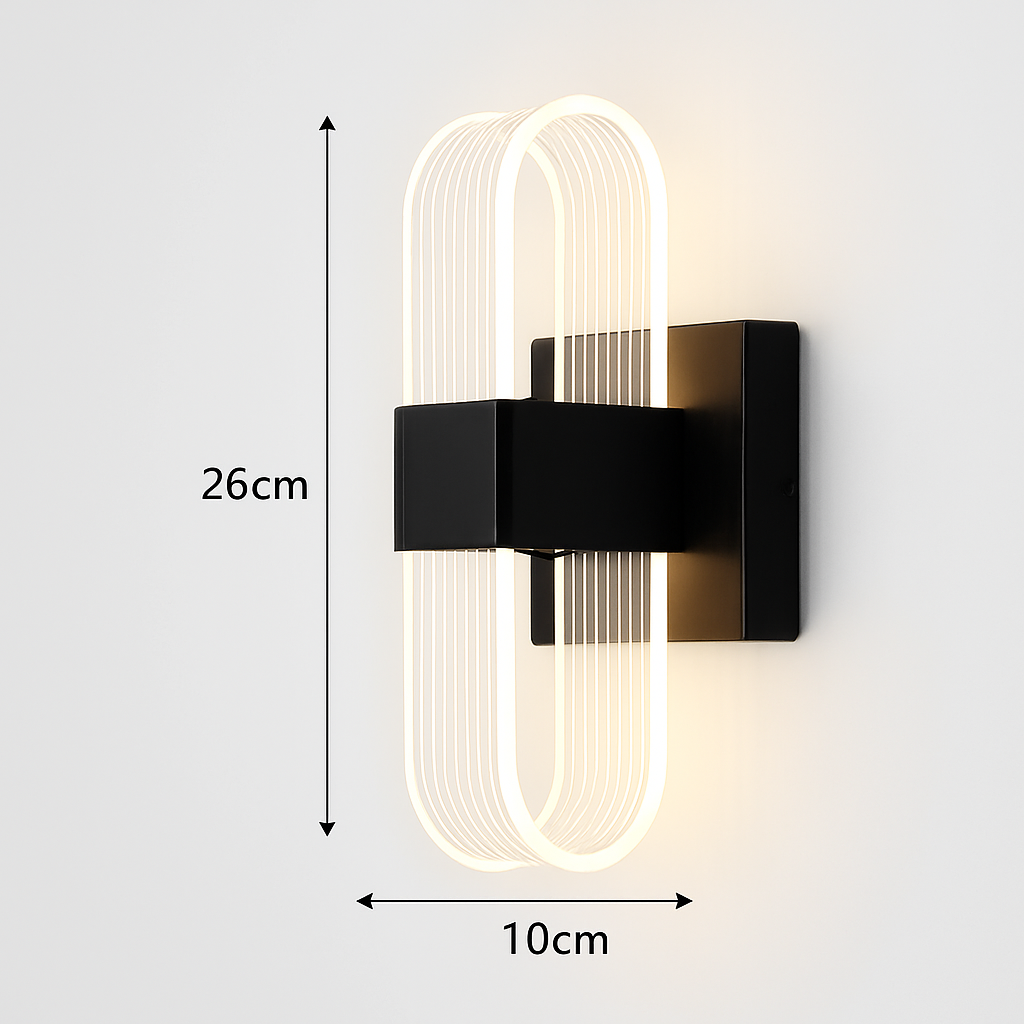 applique murale LED moderne elliptique pour décoration intérieure