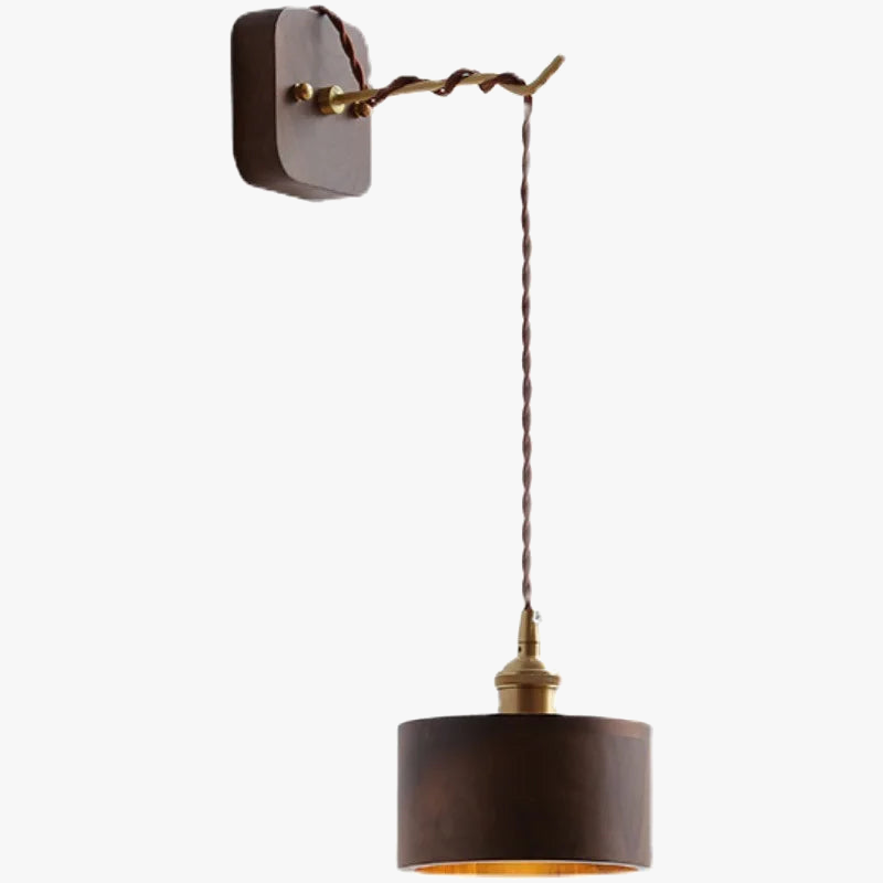 applique murale led moderne en bois de noyer nordique wabi-sabi