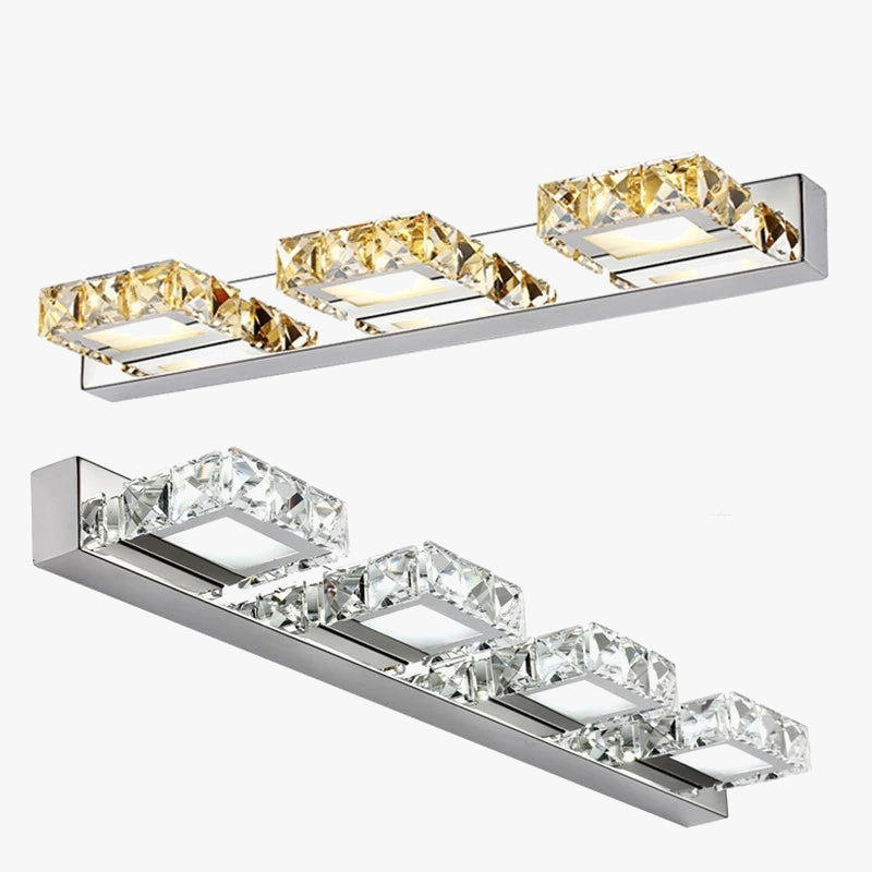 applique murale led moderne en cristal forme carrée