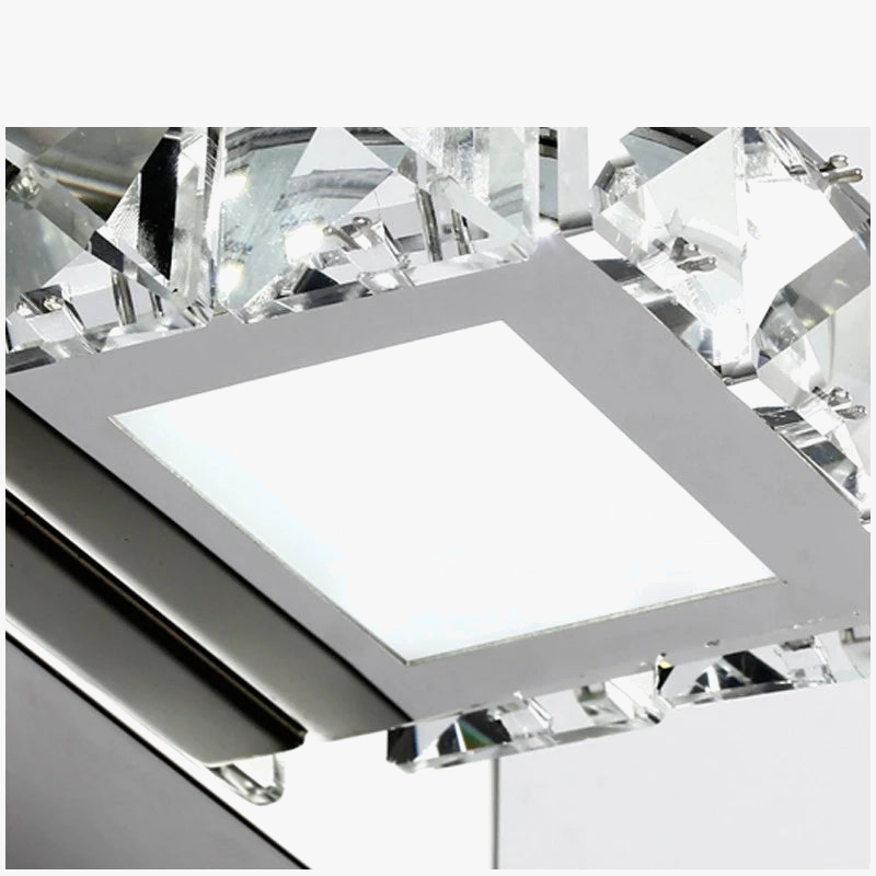 applique murale led moderne en cristal forme carrée