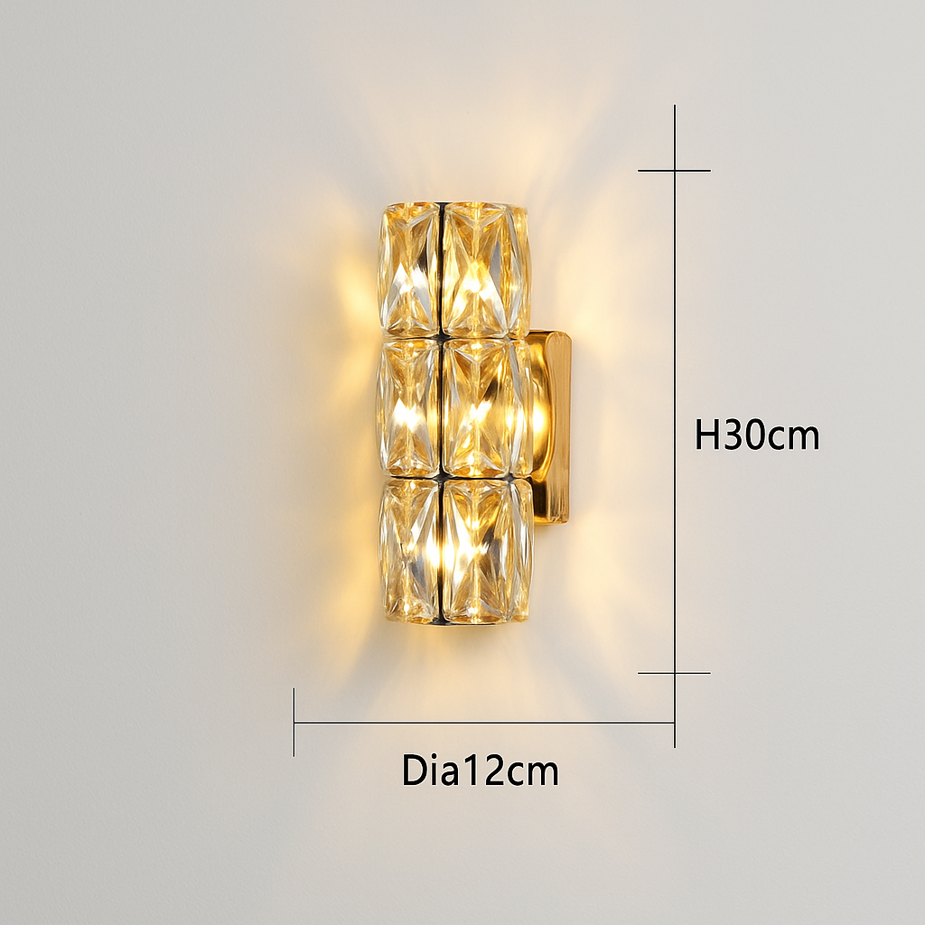 applique murale led moderne en cristal k9 de luxe décorative