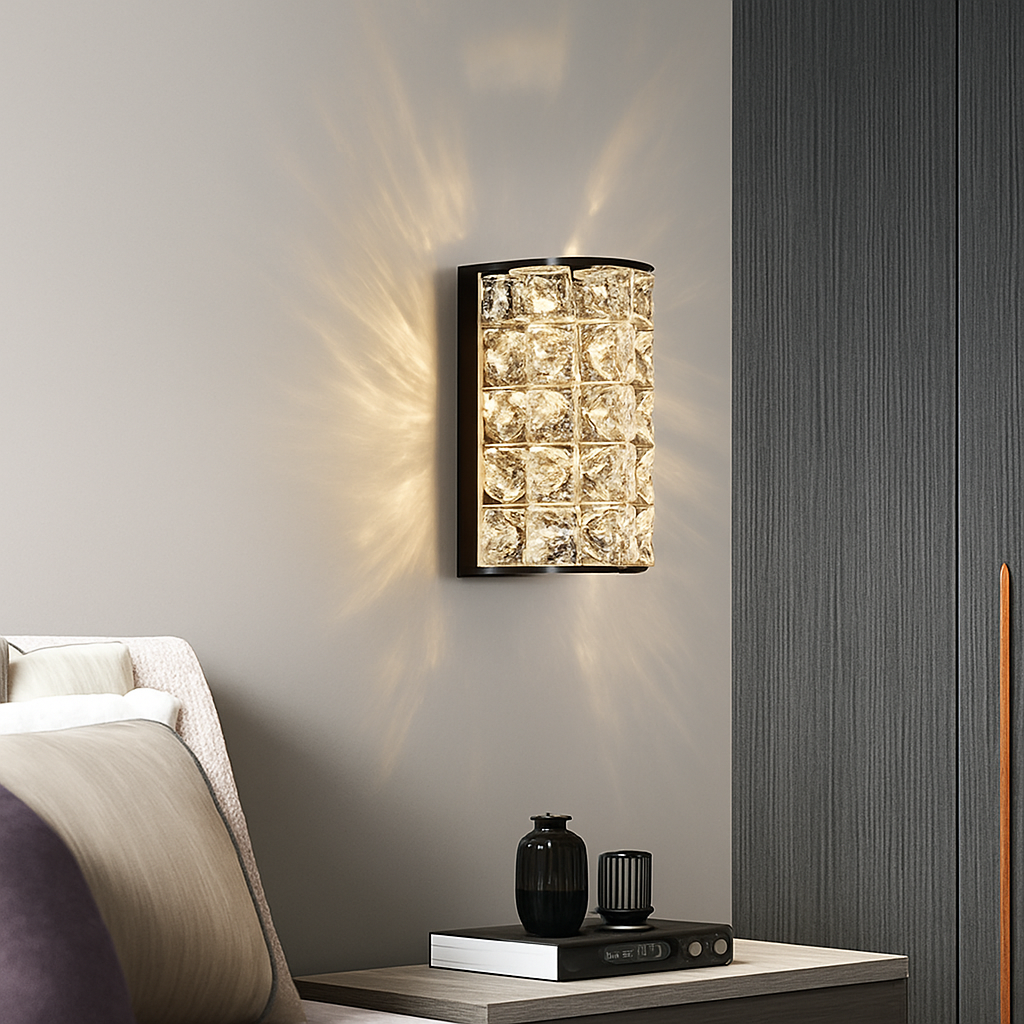 applique murale led moderne en cristal k9 de luxe décorative