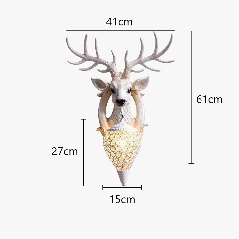 applique murale led moderne en forme de tête de cerf