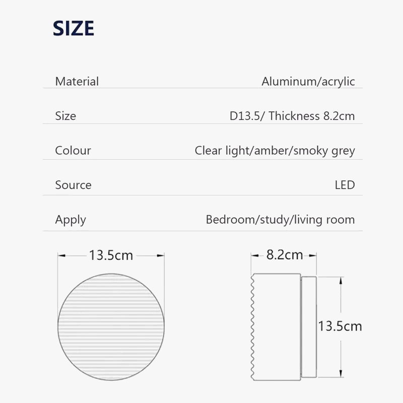 Applique murale LED moderne en gelée d'ambre
