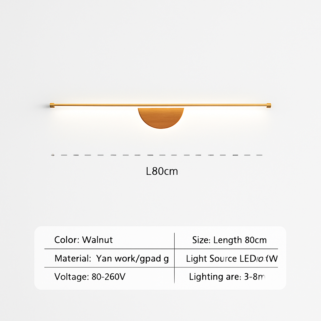 Applique murale LED moderne en Grain de bois de noyer