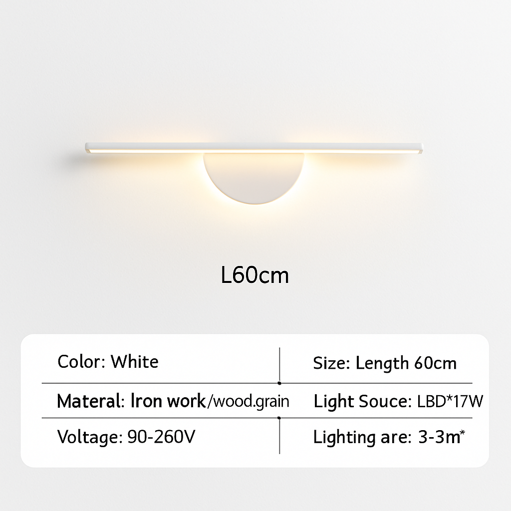 Applique murale LED moderne en Grain de bois de noyer