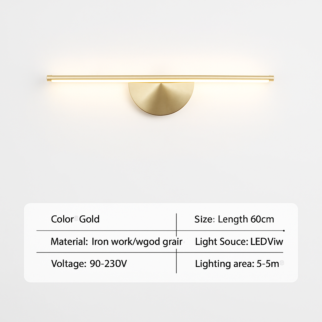 Applique murale LED moderne en Grain de bois de noyer