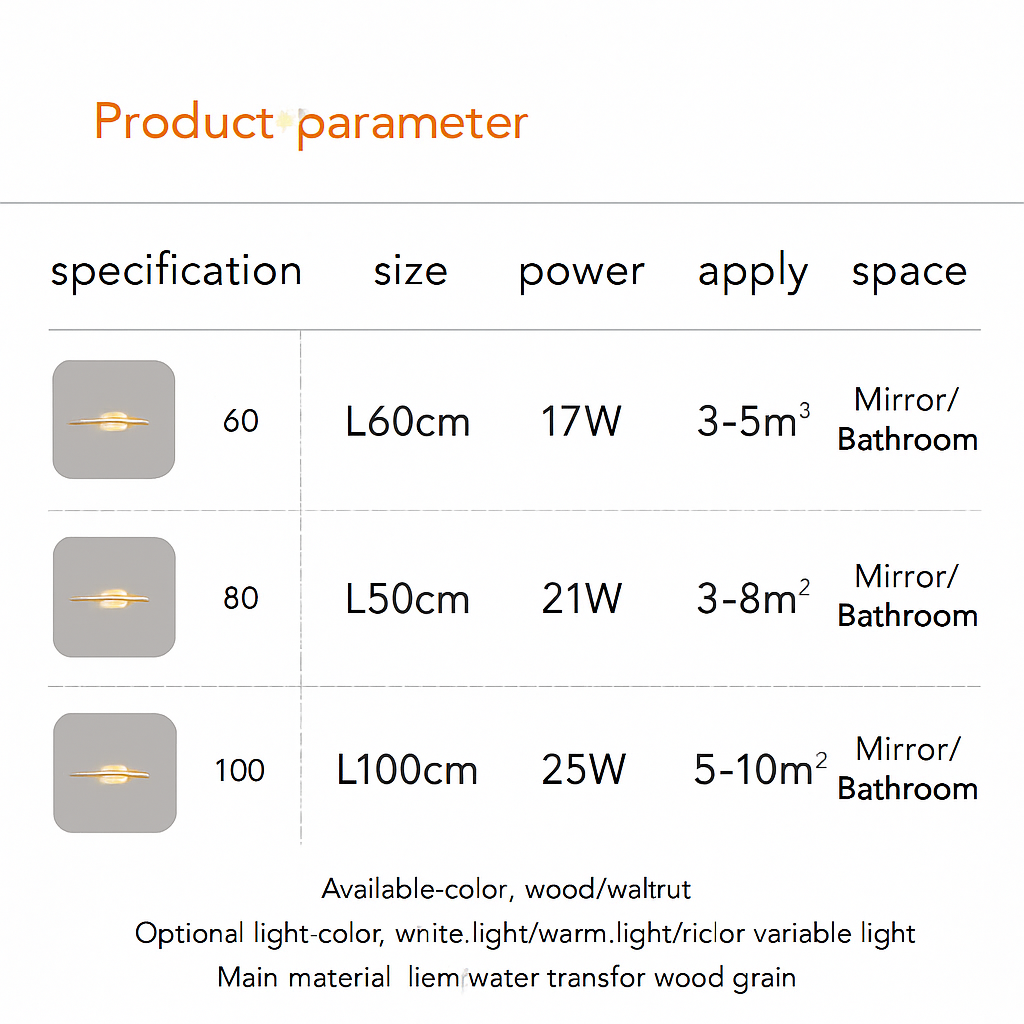 Applique murale LED moderne en Grain de bois de noyer