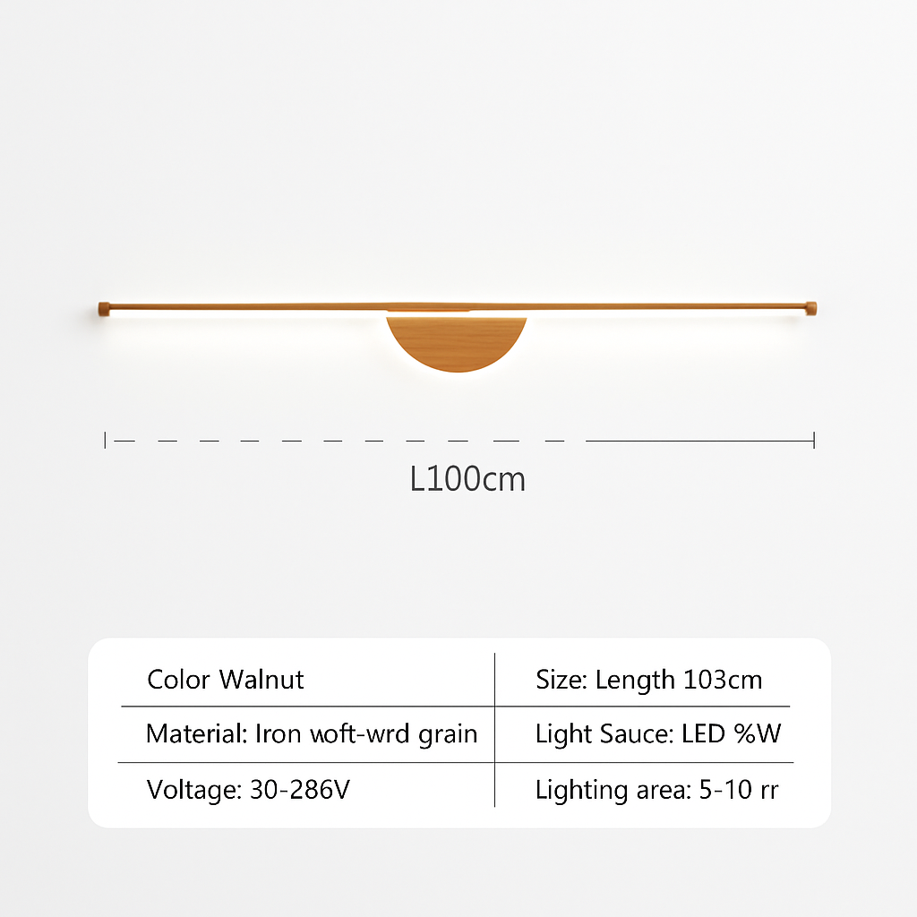 Applique murale LED moderne en Grain de bois de noyer