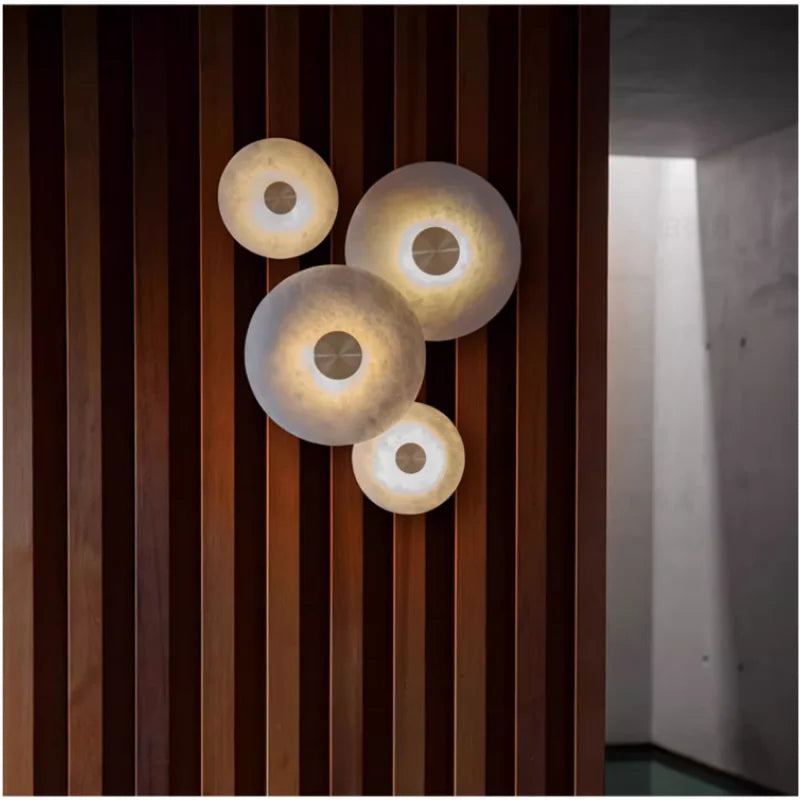 applique murale led moderne en marbre et cuivre 3000k artistique