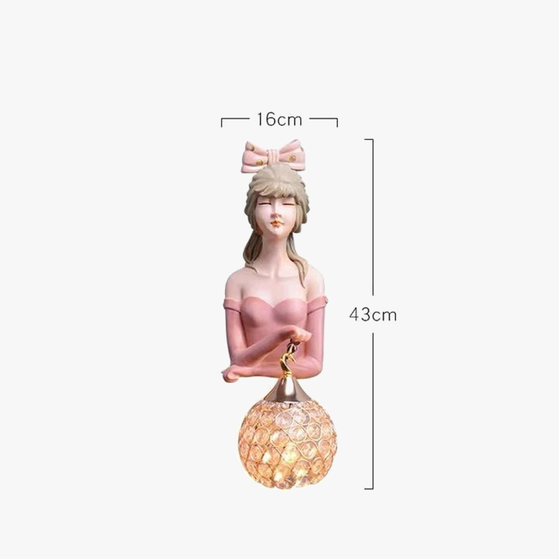 applique murale led moderne en résine pour belle fille
