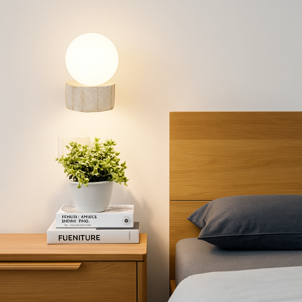 applique murale led moderne en verre avec pierre naturelle